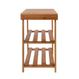 Bamboo Multi-Functional Shoe Rack and Seating Bench - 45-Degree Angle