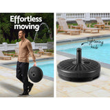 Heavy-Duty Outdoor Umbrella Base Pod for Patio with Sand/Water Fill Option - Rear View