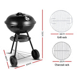 Compact Outdoor Charcoal BBQ Smoker for Camping and Tailgating - Side View