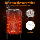 Grillz Premium 3-in-1 Charcoal BBQ Smoker - Black Edition - Low Angle