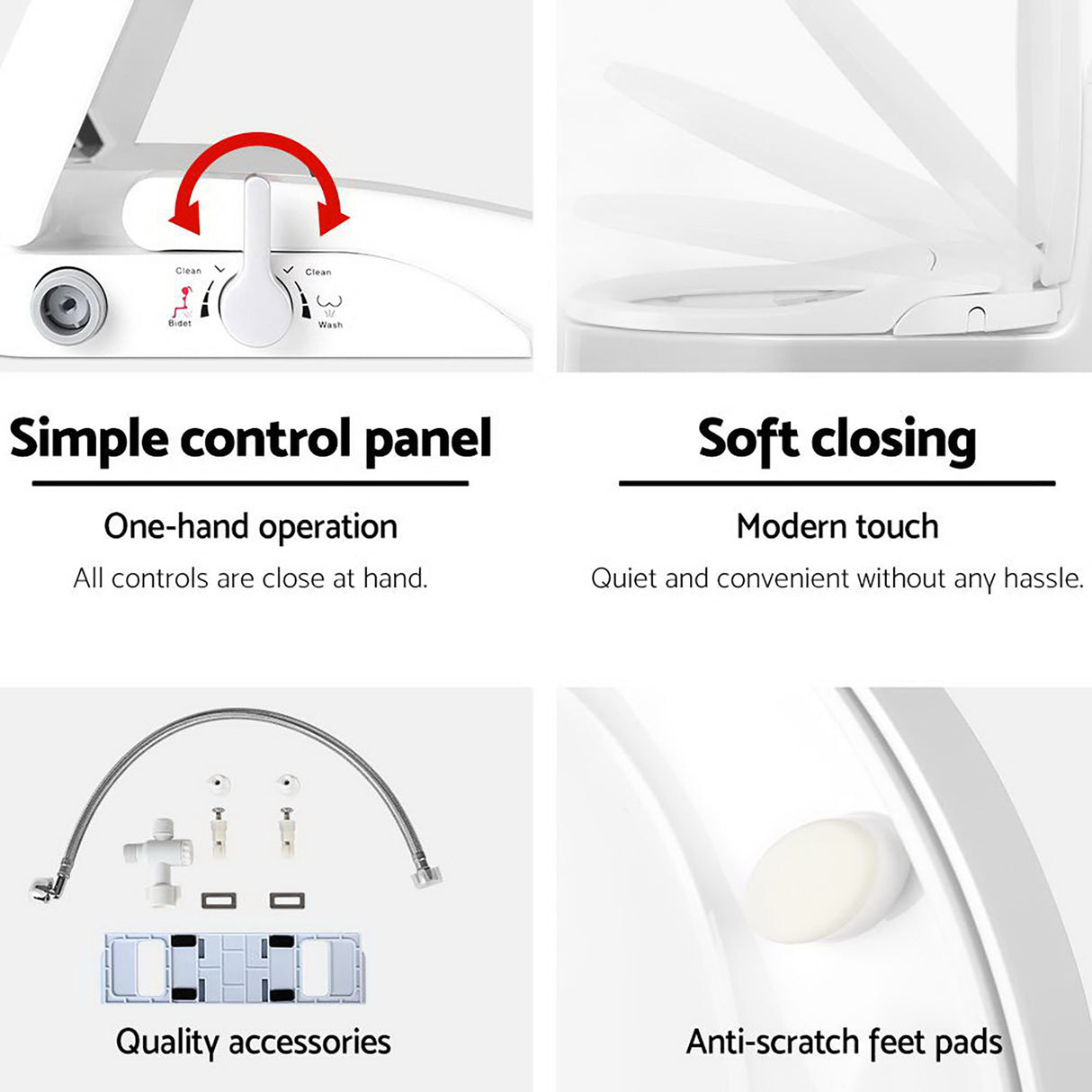 Cefito Adjustable Manual Bidet Toilet Seat with Self-Cleaning Nozzles