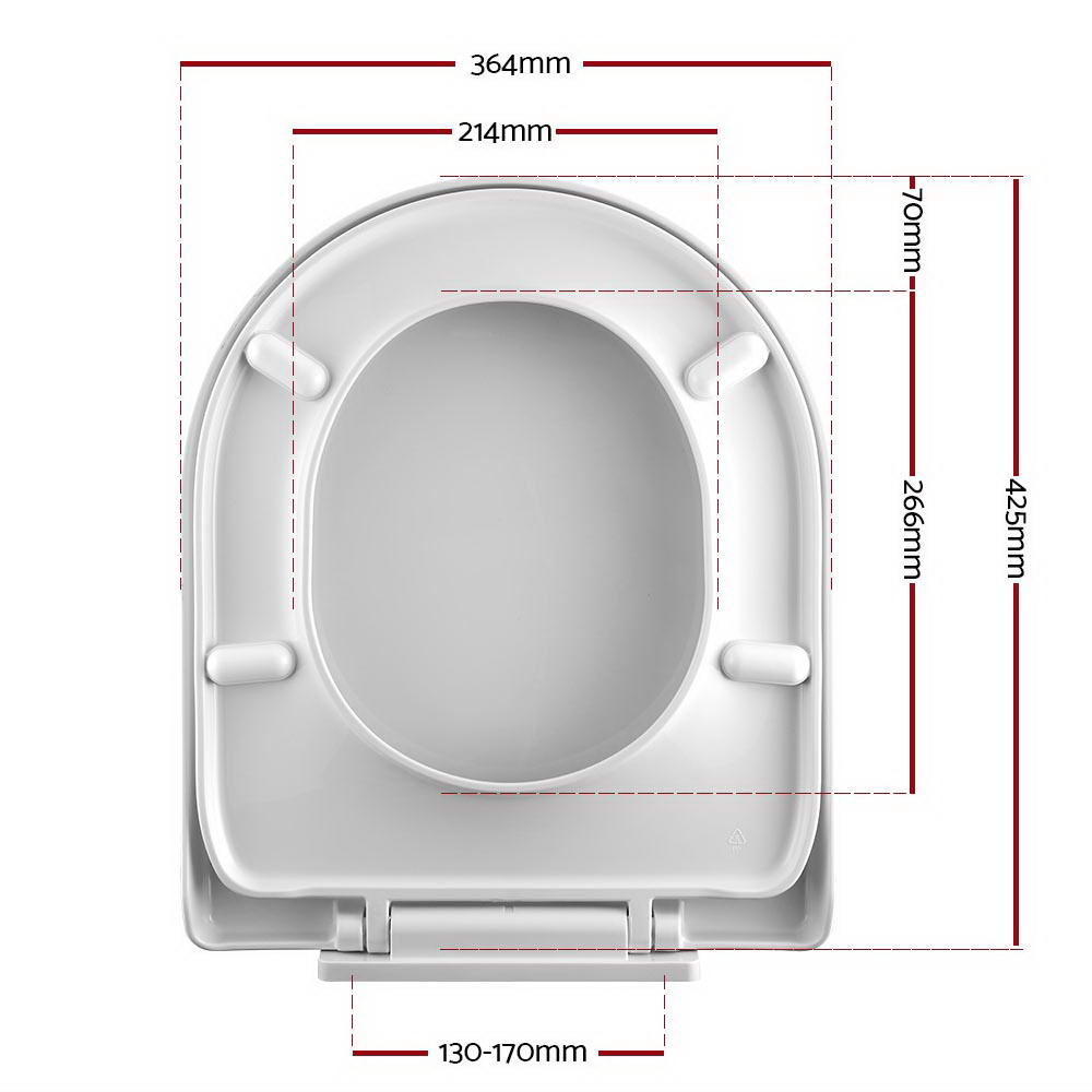 Cefito Universal Soft-Close Toilet Seat Cover - Durable U Shape Bathroom Essential