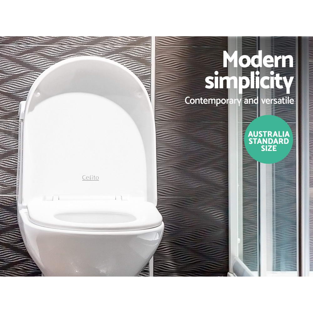 Cefito Universal Soft-Close Toilet Seat Cover - Durable U Shape Bathroom Essential