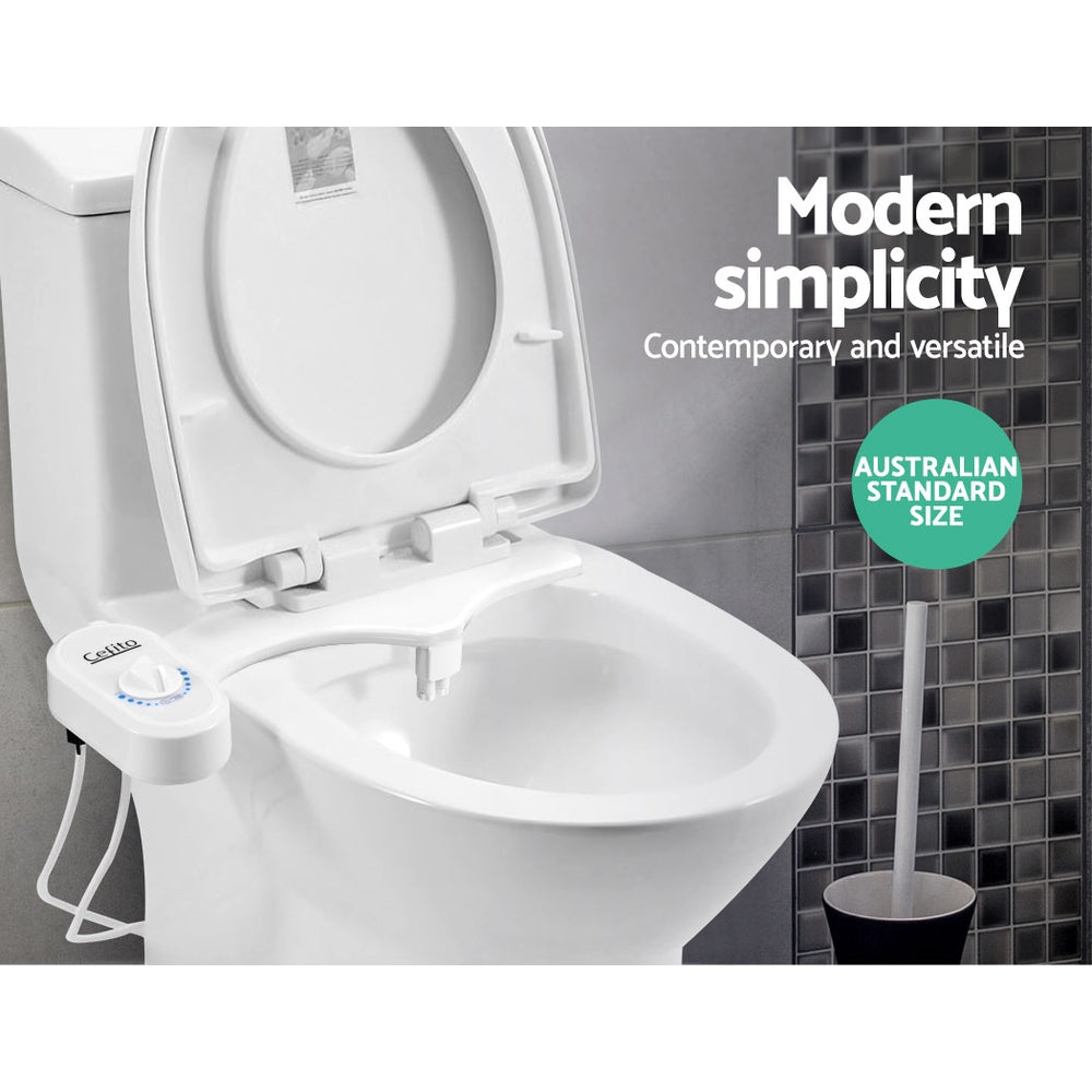 Cefito Manual Bidet Seat with Dual Nozzles for Enhanced Hygiene and Easy Installation