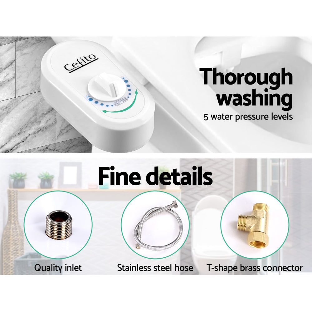 Cefito Manual Bidet Seat with Dual Nozzles for Enhanced Hygiene and Easy Installation