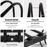 Tri-Bike Freestanding Parking Rack - Portable Bicycle Storage Stand in Black - Rear View