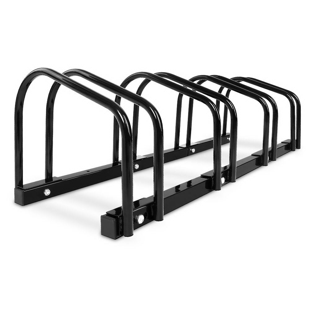 Freestanding 4-Bike Storage Rack - Portable Bicycle Parking Solution in Black