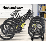 Freestanding 4-Bike Storage Rack - Portable Bicycle Parking Solution in Black - Top-Down View