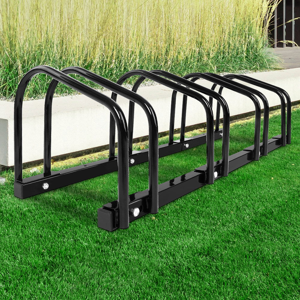 Freestanding 4-Bike Storage Rack - Portable Bicycle Parking Solution in Black