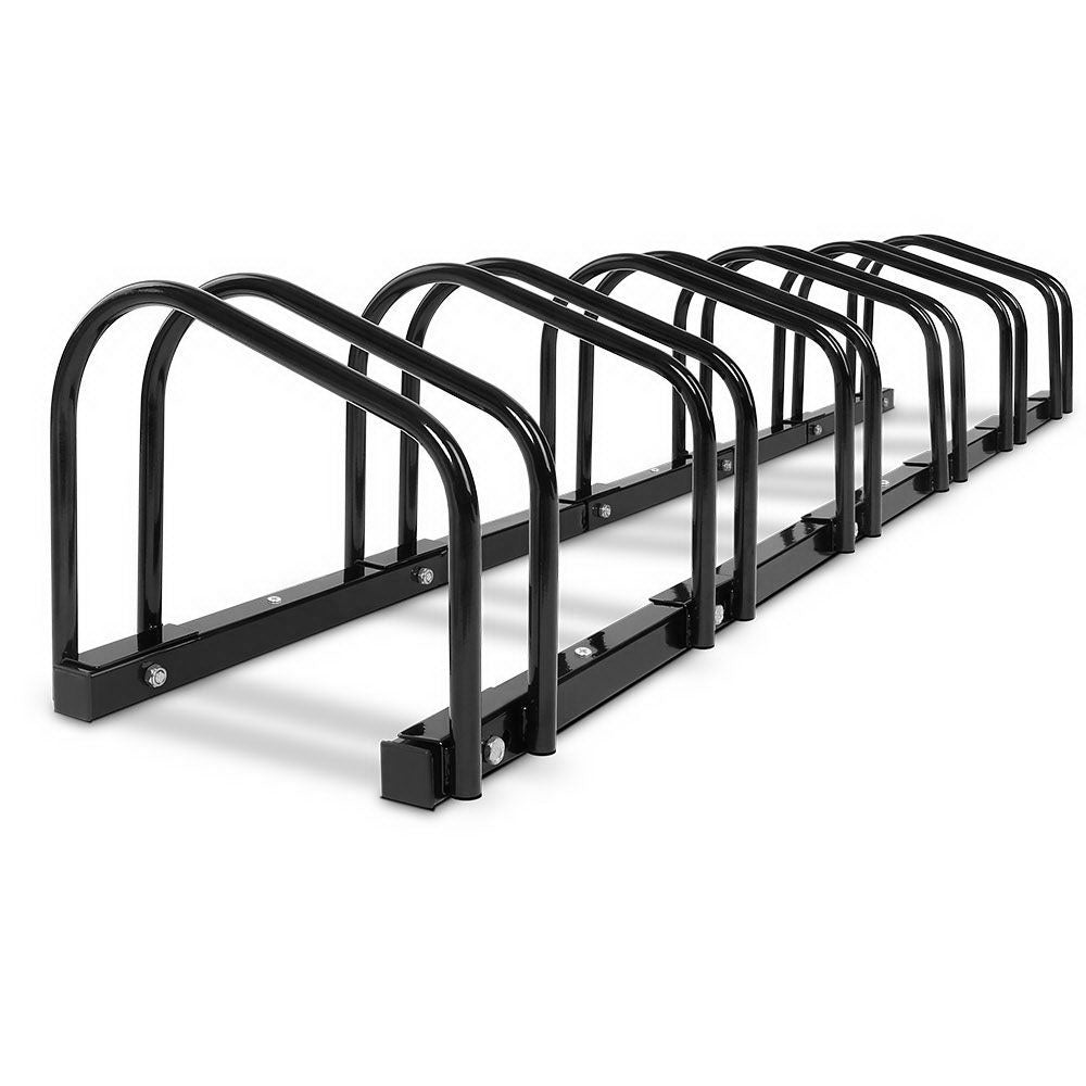 Freestanding 6-Bike Storage Rack - Portable Bicycle Parking Stand in Black