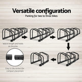 Freestanding 6-Bike Storage Rack - Portable Bicycle Parking Stand in Black - 45-Degree Angle