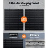 Giantz Tool Organizer Rack with Peg Boards and Removable Holders for Garage Storage - Top-Down View