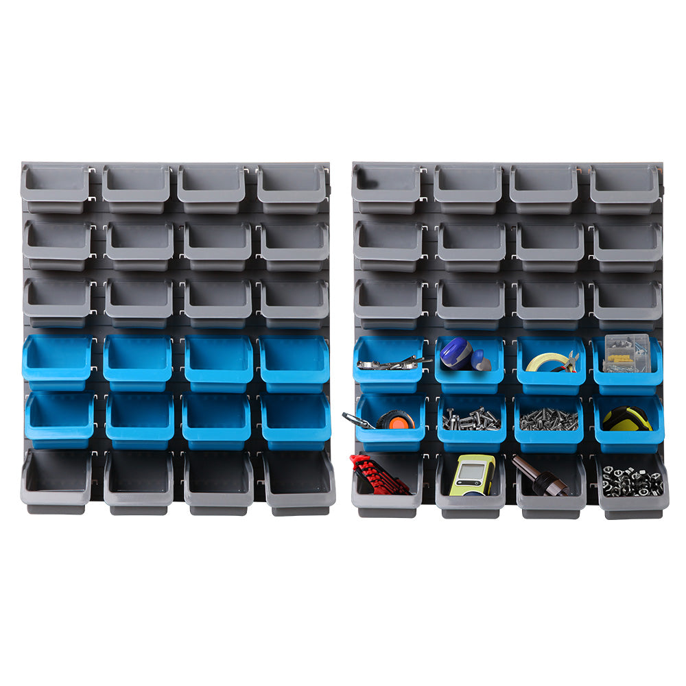 Versatile 48-Bin Wall-Mounted Storage Organizer for Tools and Accessories