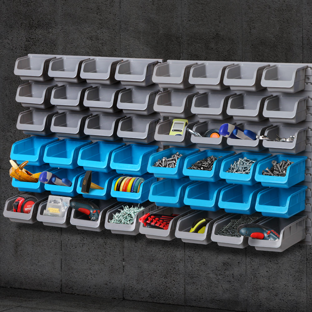 Versatile 48-Bin Wall-Mounted Storage Organizer for Tools and Accessories