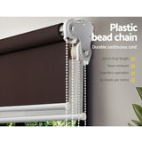 Stylish Dual-Function Blockout Roller Blinds with Sheer Sunscreen - 0.9x2.1M in Cream & Coffee - Rear View