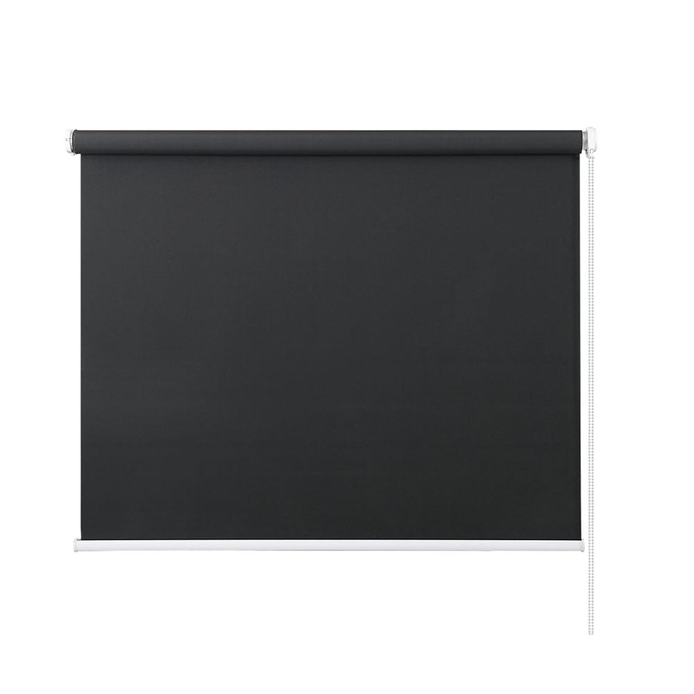 Sleek Dark Grey Blockout Roller Shades - 0.9m x 2.1m Privacy Solution
