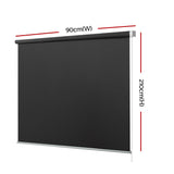 Sleek Dark Grey Blockout Roller Shades - 0.9m x 2.1m Privacy Solution - Side View