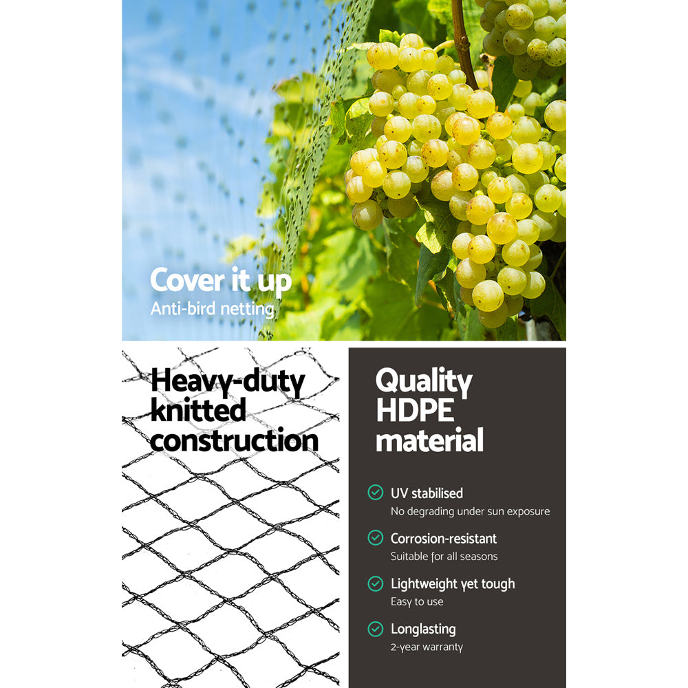 Heavy-Duty Black Nylon Bird Netting - 10m x 20m Anti-Bird Solution