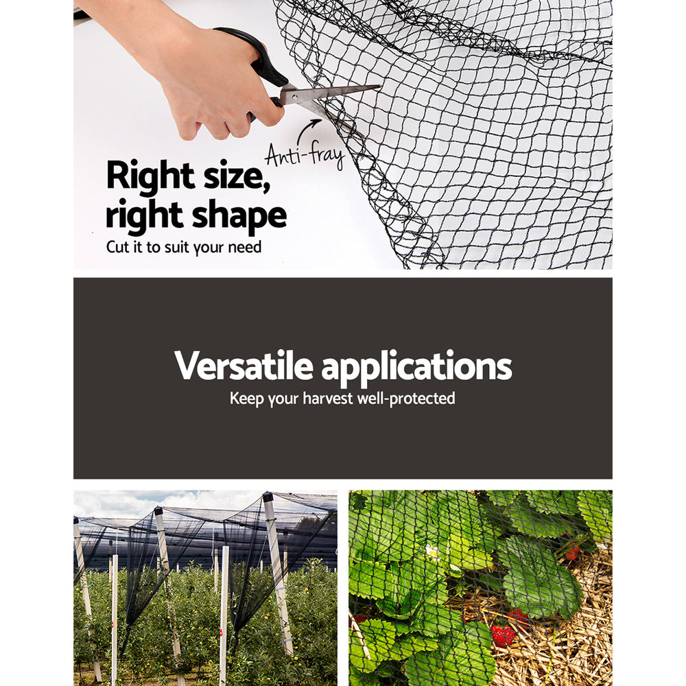 Heavy-Duty Black Nylon Bird Netting - 10m x 20m Anti-Bird Solution