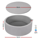 Keezi Kids Ball Pit 90x30cm Ocean Foam Play Pool Barrier Toys Children Grey - Front View