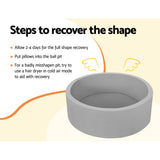 Keezi Kids Ball Pit 90x30cm Ocean Foam Play Pool Barrier Toys Children Grey - Close-Up Angle