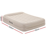 Bestway Queen Size Inflatable Air Mattress with Built-in Pump for Camping and Home Use - Front View