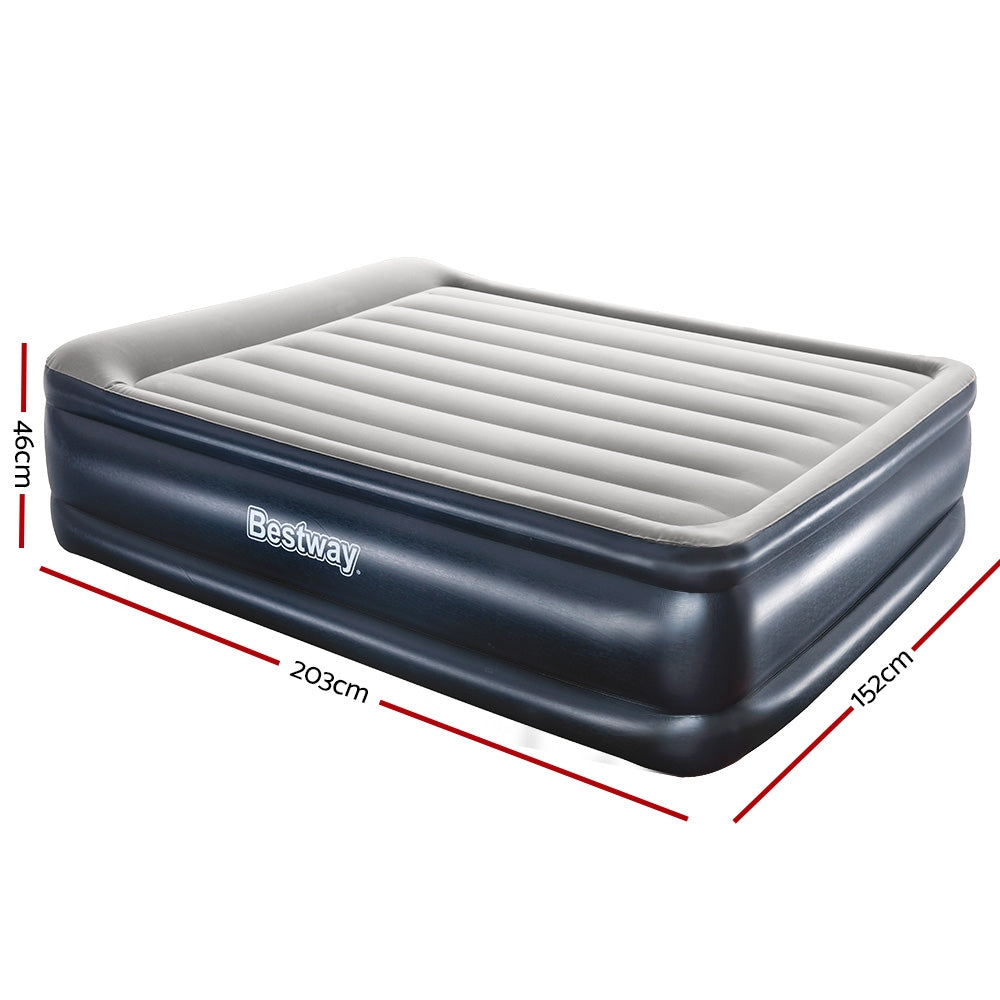 Bestway Queen Size Inflatable Air Mattress with Built-in Pump and Carry Bag