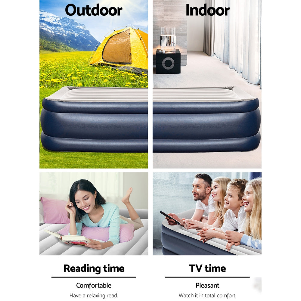 Bestway Queen Size Inflatable Air Mattress with Built-in Pump and Carry Bag