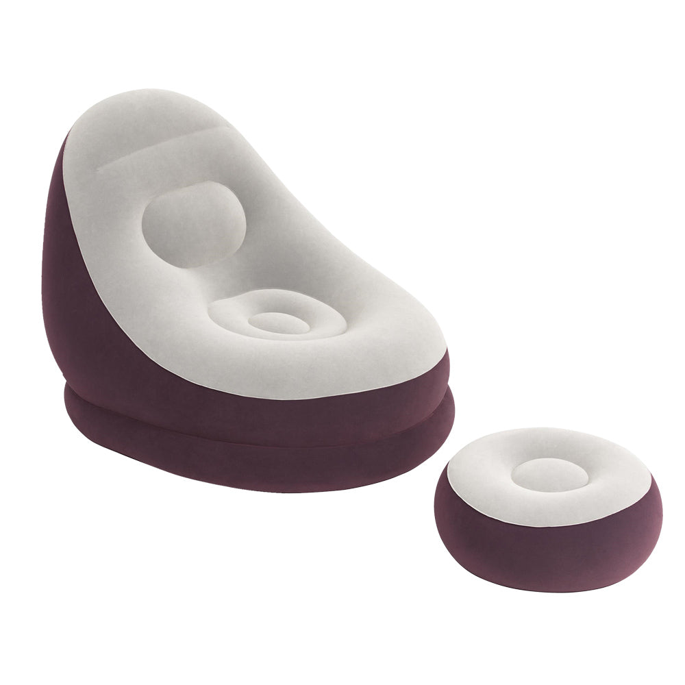 Bestway Inflatable Lounge Chair with Footrest - Comfortable Blow-Up Sofa for Home & Outdoors