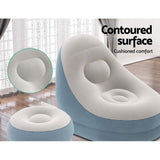 Bestway Inflatable Lounge Chair with Footrest - Comfortable Blow-Up Sofa for Home & Outdoors - Rear View