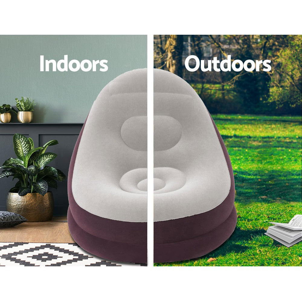 Bestway Inflatable Lounge Chair with Footrest - Comfortable Blow-Up Sofa for Home & Outdoors
