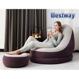 Bestway Inflatable Lounge Chair with Footrest - Comfortable Blow-Up Sofa for Home & Outdoors - Low Angle