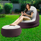 Bestway Inflatable Lounge Chair with Footrest - Comfortable Blow-Up Sofa for Home & Outdoors