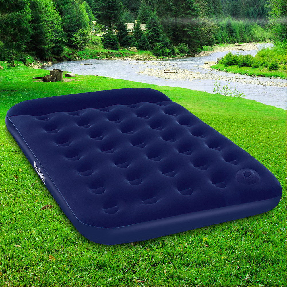 Bestway Double Air Mattress with Built-in Pillow - Navy Blue