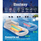 Bestway Pool Float Inflatable Lounge Seat Pillow Bed Cup Holder - Top-Down View