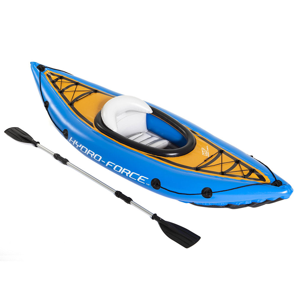 Bestway Hydro Force Inflatable Fishing Kayak - 275cm x 81cm Raft Canoe for Easy Transport