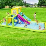 H2OGO! Ultimate Inflatable Splash Course Water Park with Dual Slides and Obstacle Challenges - Low Angle