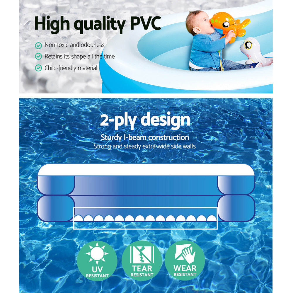 Bestway Inflatable Family Fun Pool for Kids - 2.62m x 1.57m x 46cm