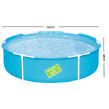 Bestway Kids Pool 152x38cm Round Steel Frame Swimming Pools Above Ground 580L - Front View