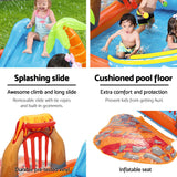 Bestway Kids Pool 265x265x104cm Inflatable Above Ground Swimming Play Pools 208L - 45-Degree Angle