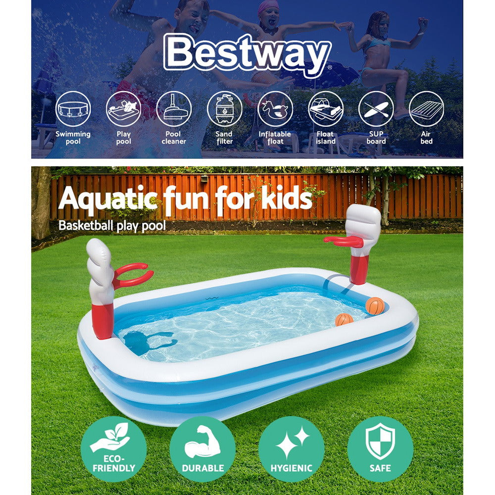 Bestway Inflatable Basketball Play Pool for Kids - Summer Fun Splash Zone