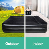 Bestway Queen-Size Inflatable Air Bed with Built-in Pump - Black - Top-Down View