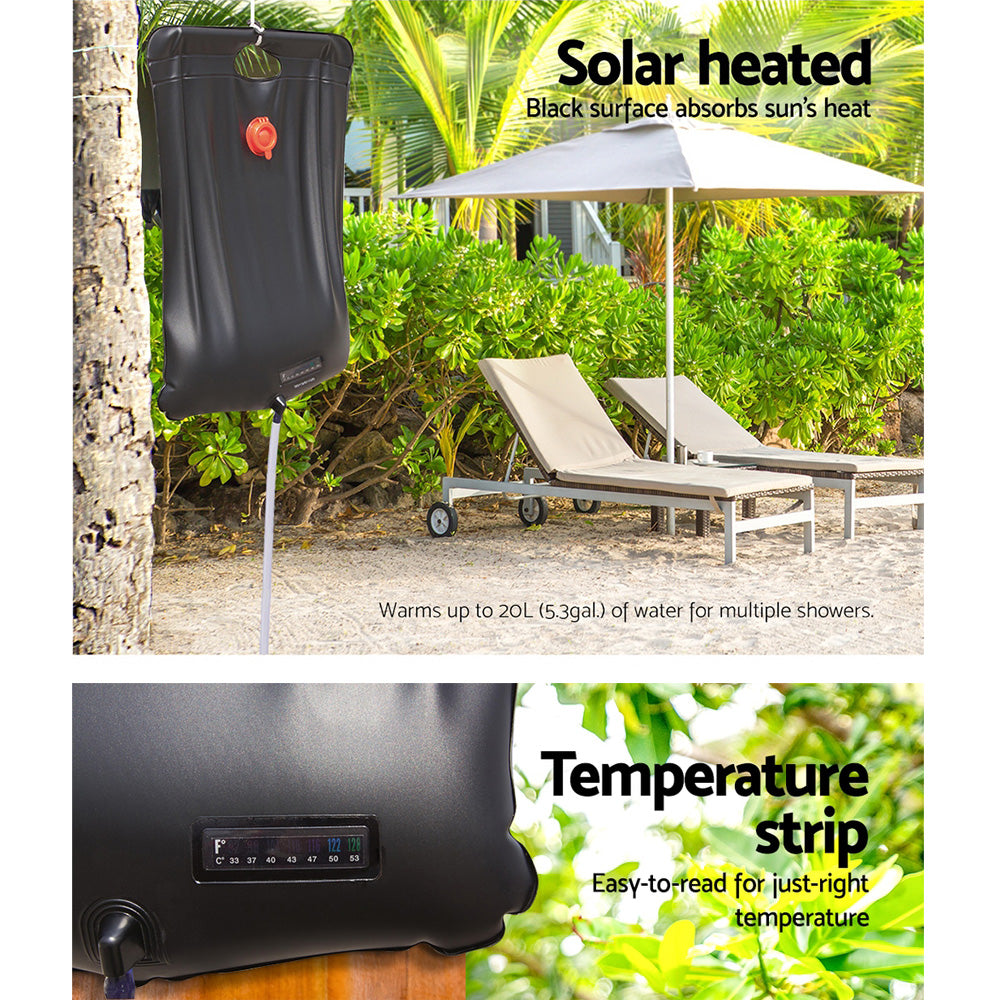 Bestway 20L Portable Solar Shower Bag - Ideal for Camping and Outdoor Use