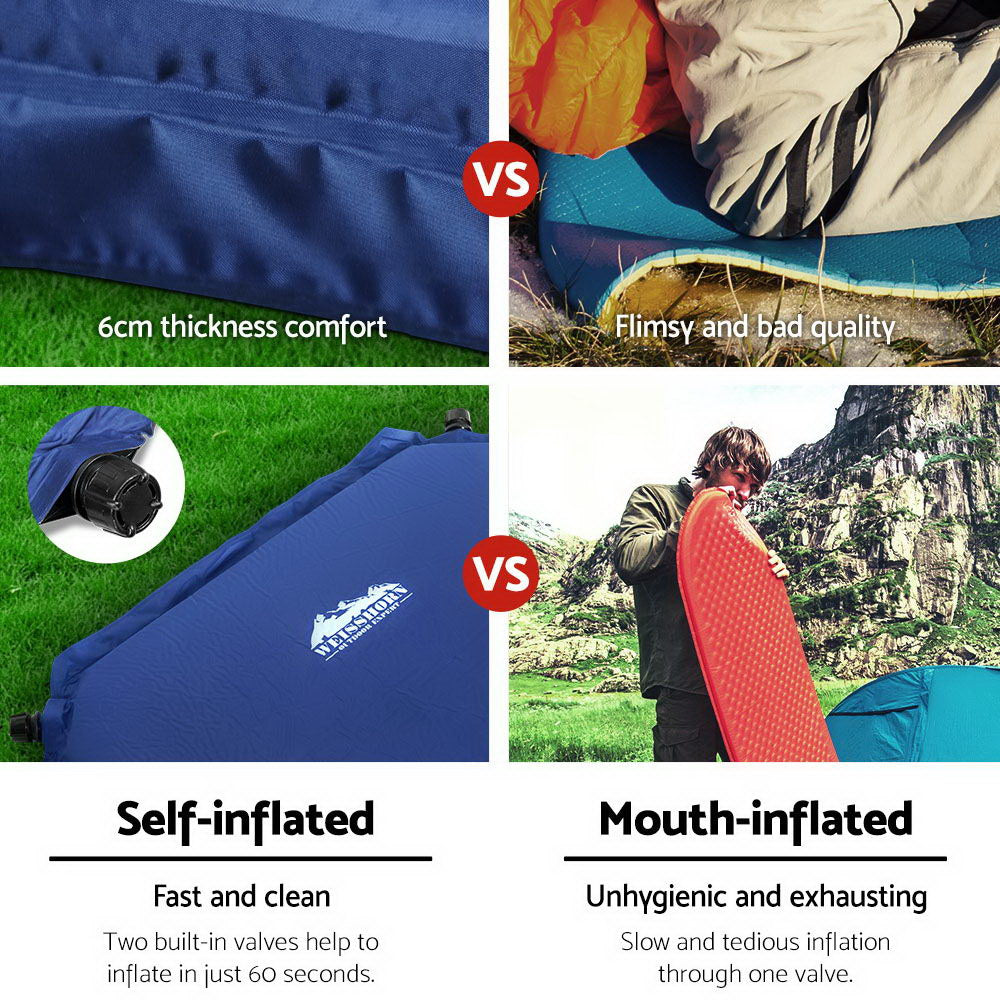 Weisshorn Blue Self-Inflating Camping Mattress