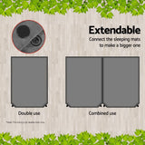 Weisshorn Grey Double Self-Inflating Camping Mattress - 10cm Thick - Top-Down View