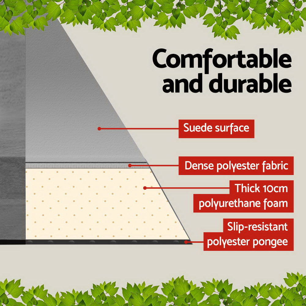 Weisshorn Grey Double Self-Inflating Camping Mattress - 10cm Thick