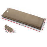 Weisshorn 10CM Thick Joinable Self-Inflating Mattress - Coffee - Single Size - Side View