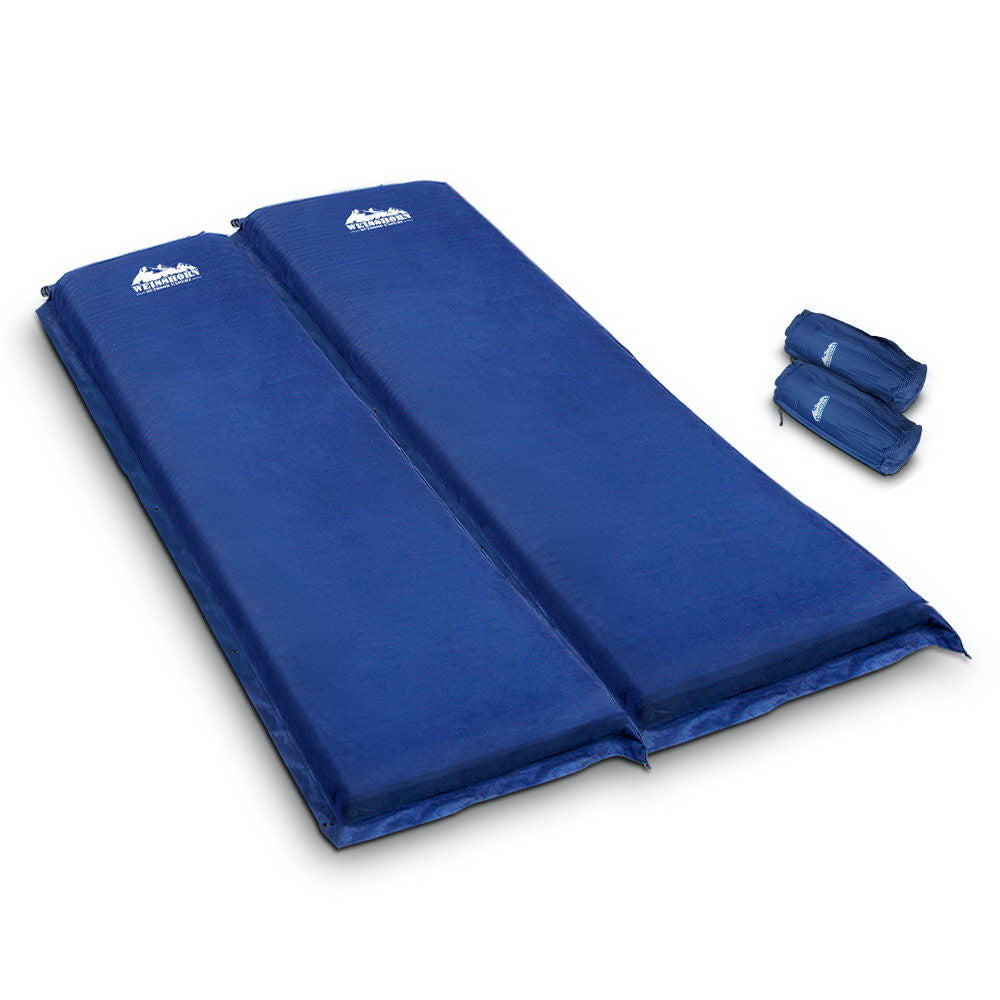 Weisshorn Double Self-Inflating Camping Mattress - 10CM Thick Air Bed Pad in Navy