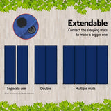 Weisshorn Double Self-Inflating Camping Mattress - 10CM Thick Air Bed Pad in Navy - Top-Down View