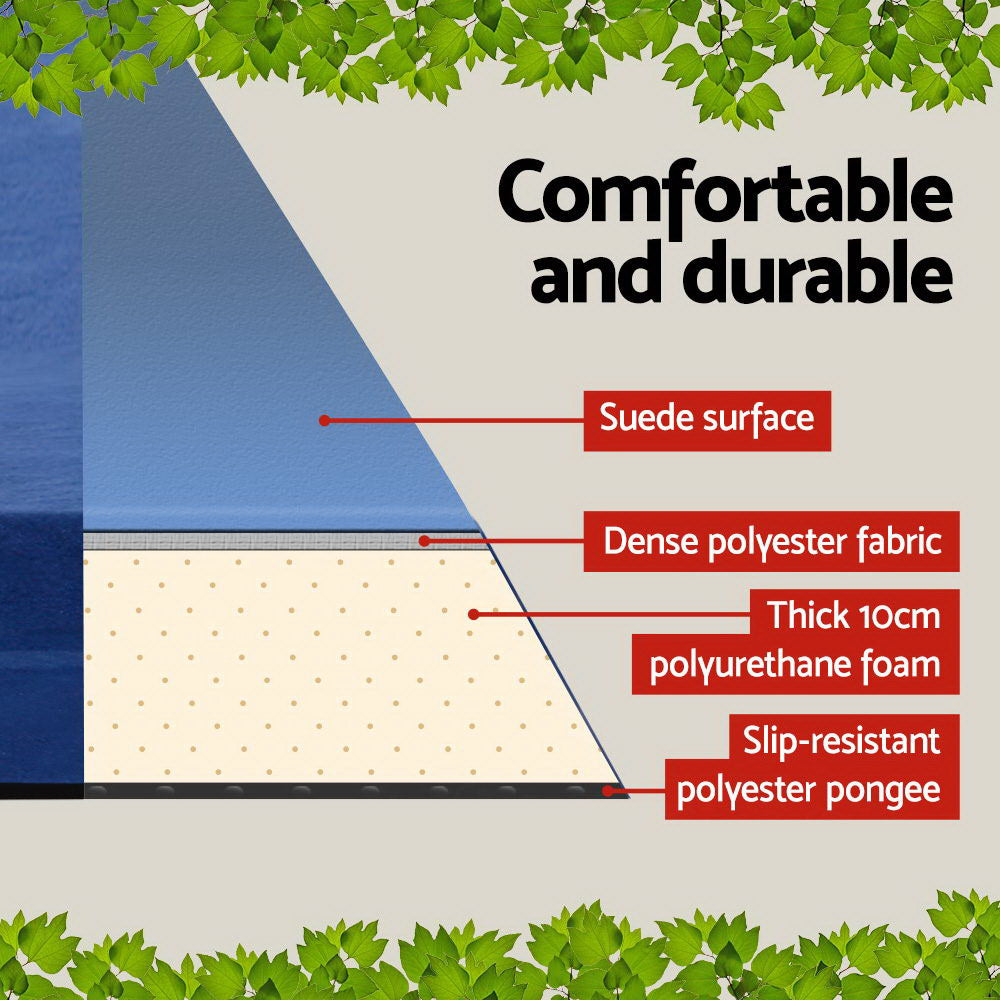 Weisshorn Double Self-Inflating Camping Mattress - 10CM Thick Air Bed Pad in Navy